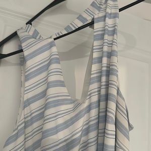 Light blue and white dress